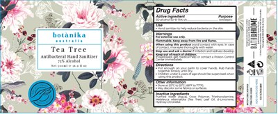 Label Image (Botanika Australia Tea Tree Anti Bacterial Hand Sanitizer 500 mL 75vv)